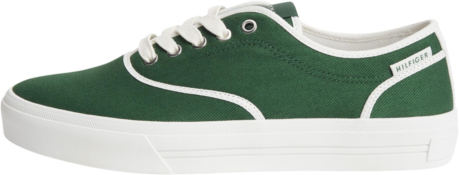 Tommy Hilfiger Men Th Vulc Cup Long Lace Canvas FM0FM05874 Low Top, Green, 6.5
