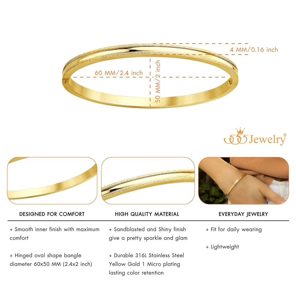 Amazon | 555Jewelry 4mm 輝くステンレススチール ソリッド