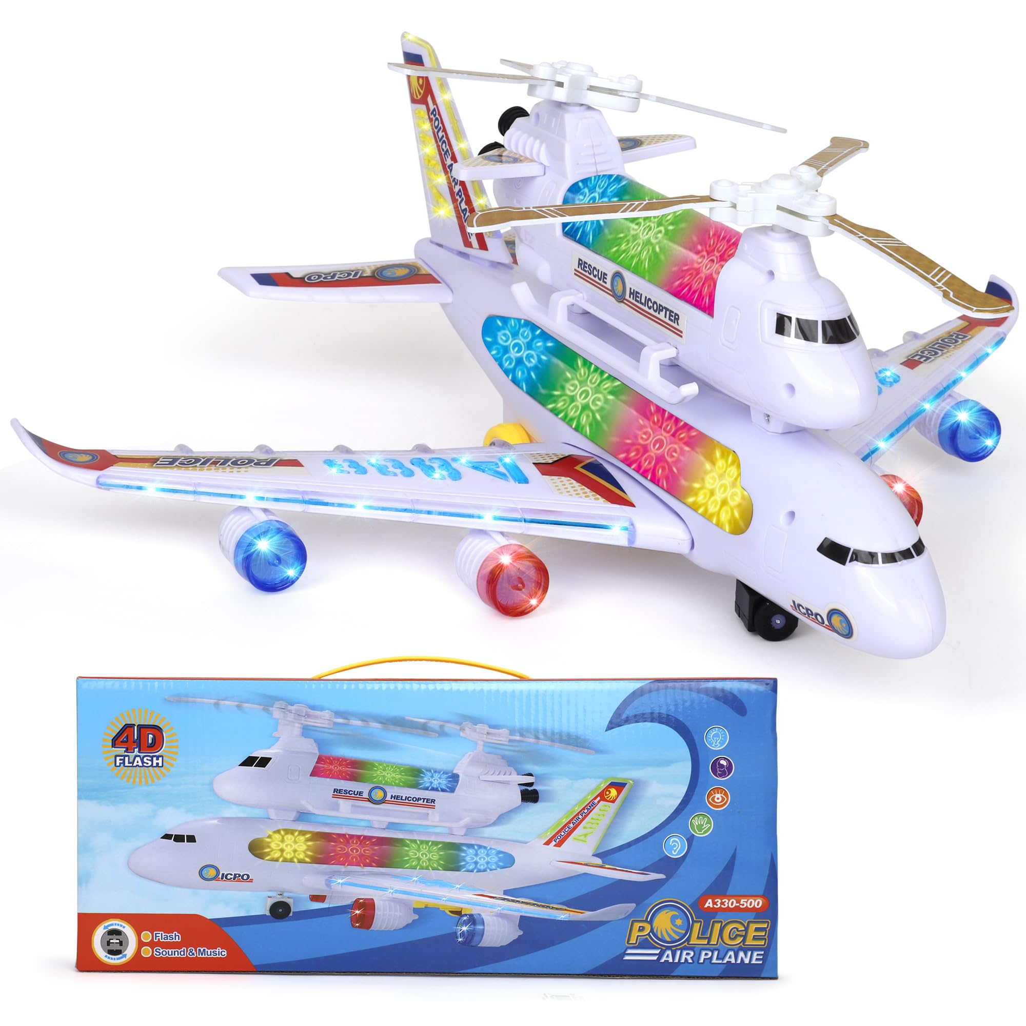 Amazon.com: Airplane Toy for Kids with Flashing 4D Lights and
