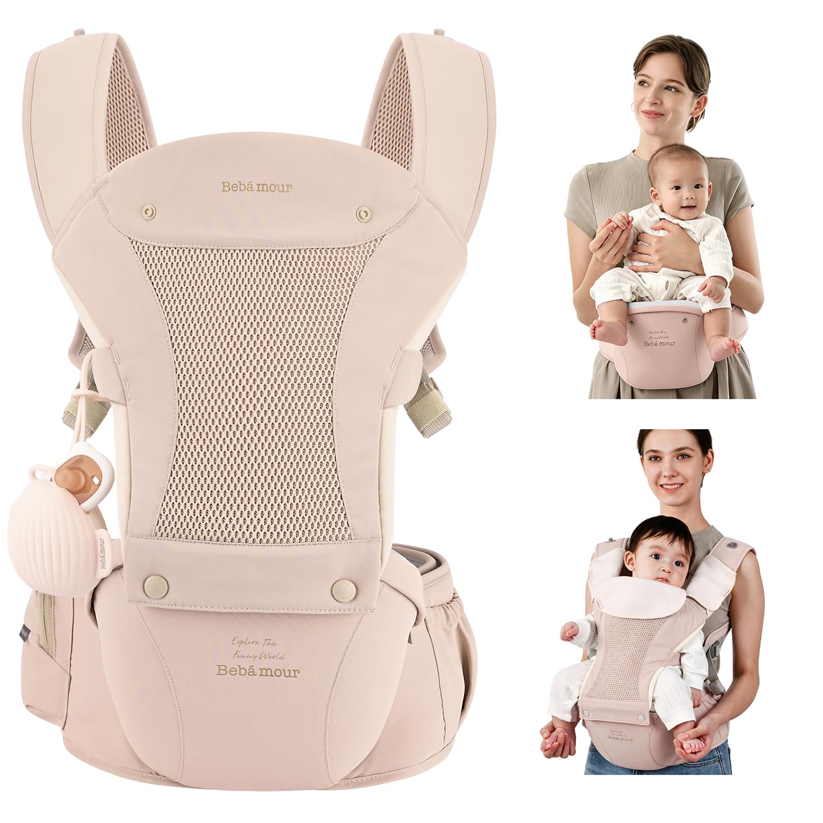 Bebamour Baby Carrier with Hip Seat