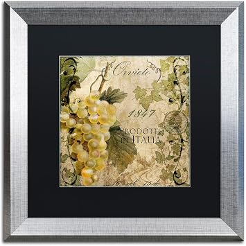 Trademark Fine Art Vino Italiano IV by Color Bakery, Black Matte, Silver Frame 16x16-Inch