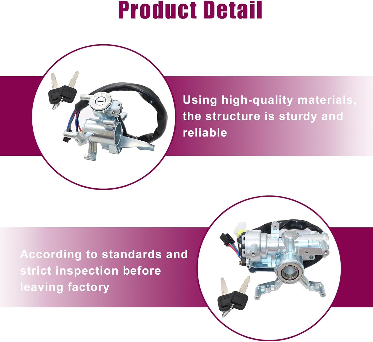 XQSMWF Ignition Lock Cylinder Switch Compatible with Isuzu NPR-HD NPR NQR NRR 4HE1 4HK1 1995-2007 Replace IDL229