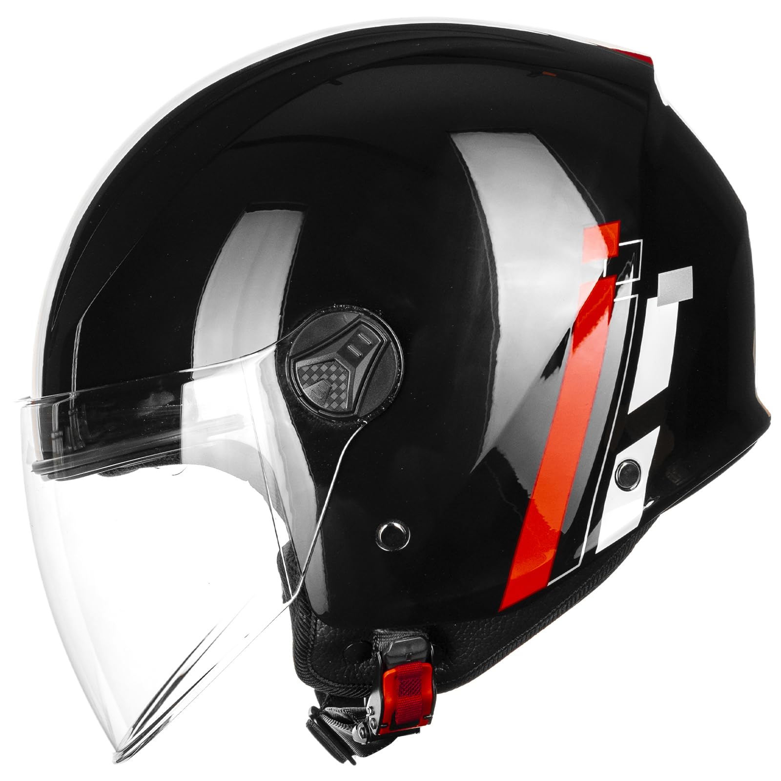 ILM Casque Moto Jet Homme Femme ECE Homologué Vintage avec Visière Modèle WT506
