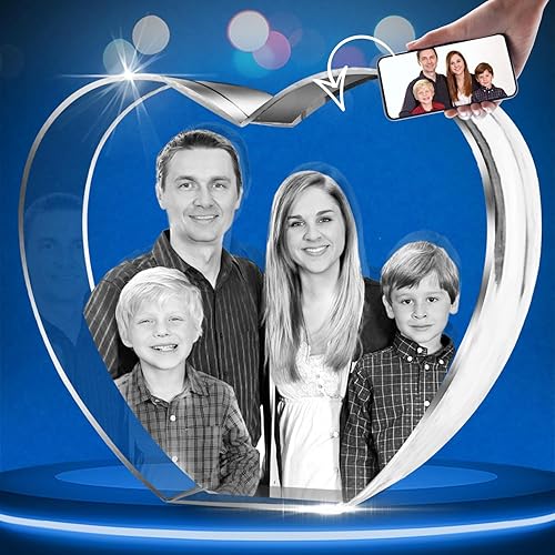 Miniatura 8 de Foto en cristal 3D, regalo personalizado con tu propia foto, regalo único del día del padre, regalo de matrimonio, regalo conmemorativo, corazón