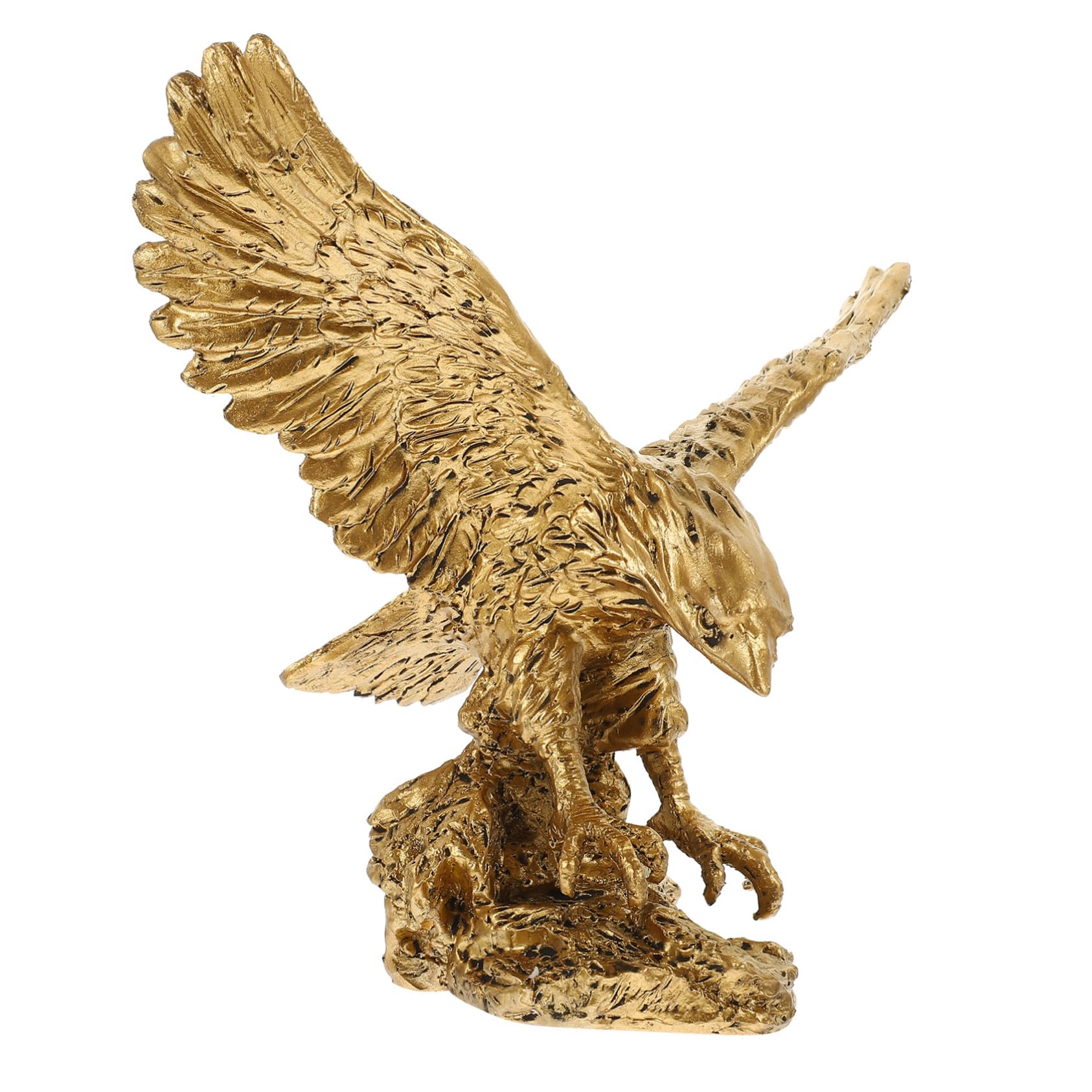 Figurine Aigle dorée sculptée, sculpture de prestige pour bureau