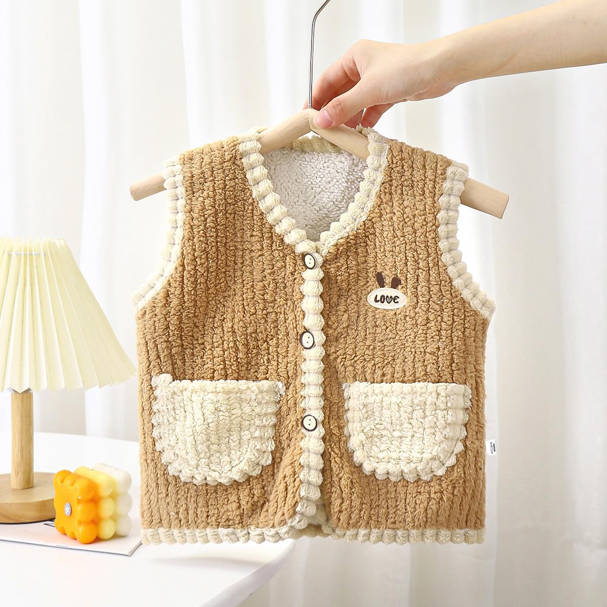 Chalecos gruesos para bebés y niñas de invierno, otoño, cálido, chaleco grueso para niñas (altura recomendada para niños: 60-73 cm)