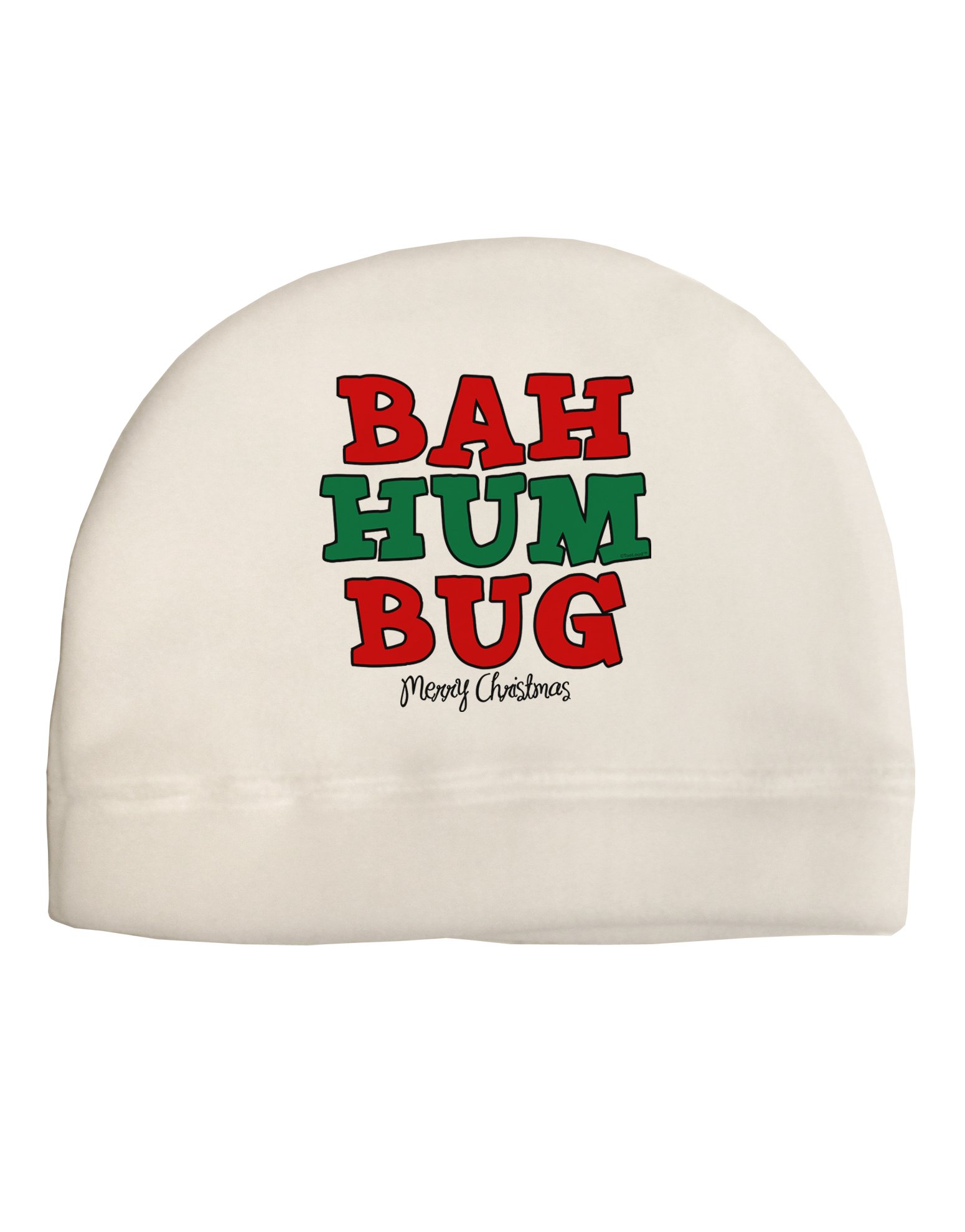 TOOLOUD Bah Humbug Merry Christmas Adult Fleece Beanie Cap Hat White