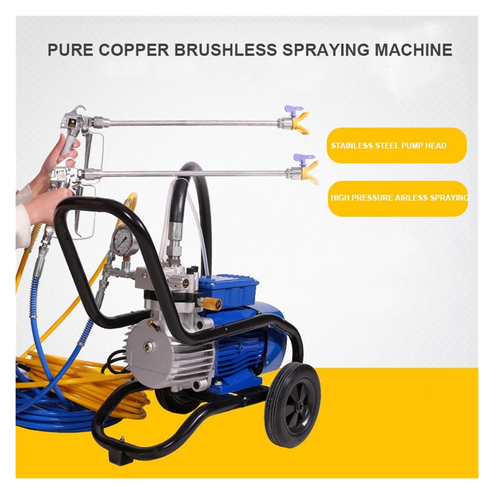 Set di pistole a spruzzo, Macchina for verniciatura a spruzzo airless elettrica ad alta pressione Strumento di verniciatura multiuso Attrezzatura for la ristrutturazione della casa per verniciatura au