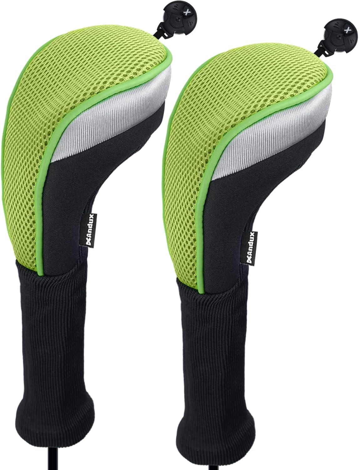 Andux 2pcs/Pack Long Neck Golf Hybrid Club Head Covers Interchangeable No. Tag CTMT-02