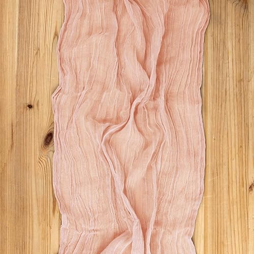 Miniatura 53 de Koyal Wholesale Camino de mesa de estopilla para decoración de boda, tela de gasa de tela transparente para granja rústica, fiesta bohemia nupcial,