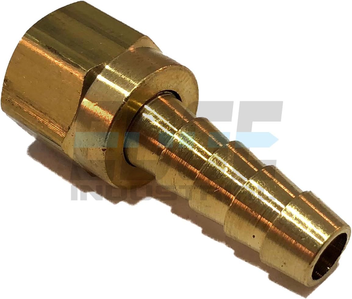 5/16" Hose ID to 5/16" 45° Female SAE Flare Brass Swivel Connector Fuel/AIR/Water/Oil/Gas/WOG (Qty 05)