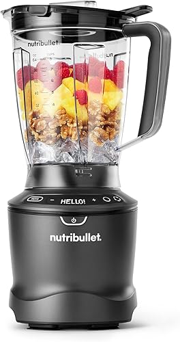 nutribullet SmartSense - Batidora de tamaño completo de 5 velocidades, 1400 vatios, gris plomizo