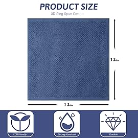 Nialnant 100% Cotton Terry Kitchen Cleaning Rags,Soft Absorbent Dish Cloths for Washing Dishes,Quick Drying Dish Towels-12x12 in, 12 Pack
