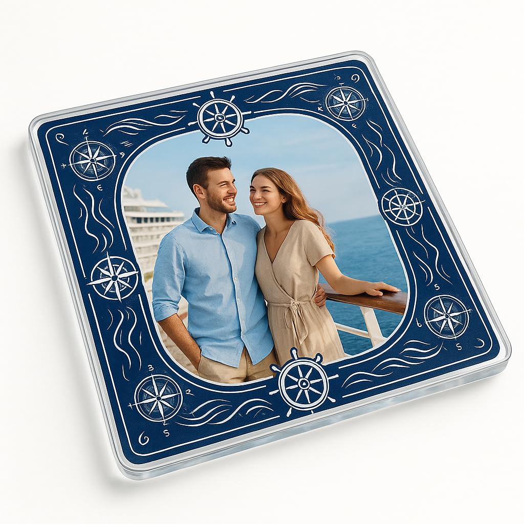 The Plum Penguin Cruise Acrylic Coaster Gift With Nautical Memories Design - Adventure-Inspired Decor For Enthusiasts