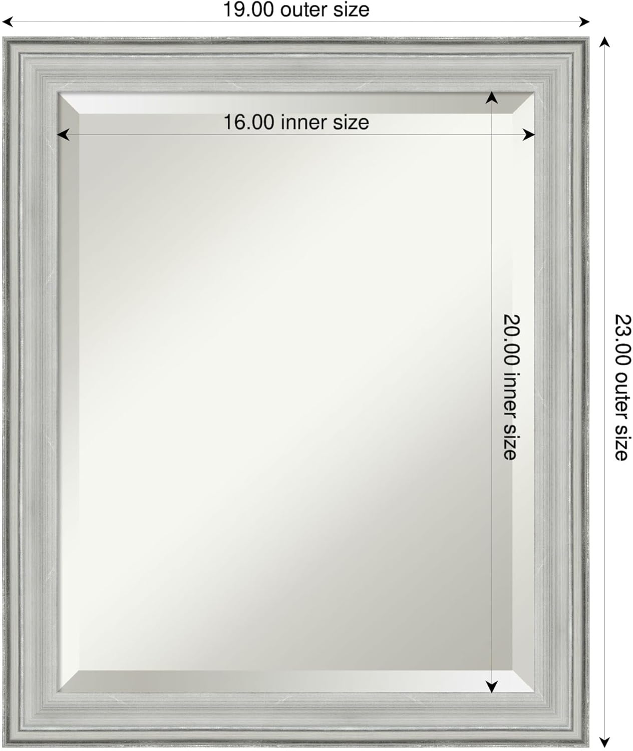 Amanti Art Bathroom Mirror for Over Sink, Vanity Mirror, Wood Frame, Hangs Horizonally and Vertically, Bathroom Wall Decor, Beveled Edge