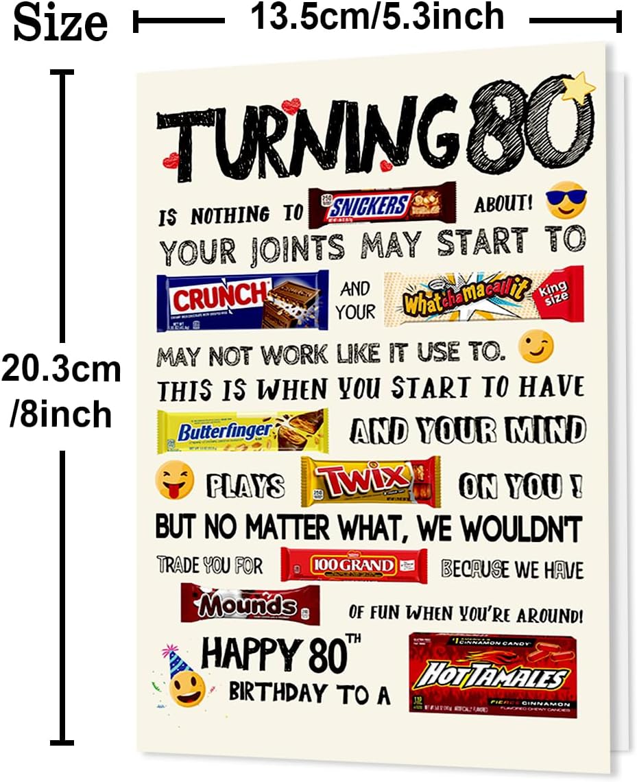 Funny 80th Birthday Card for Women Men, Happy 80th Birthday Gifts for Him Her, Unique 80 Year Old Bday Decorations Ideas for Parents Grandparents - Image 2