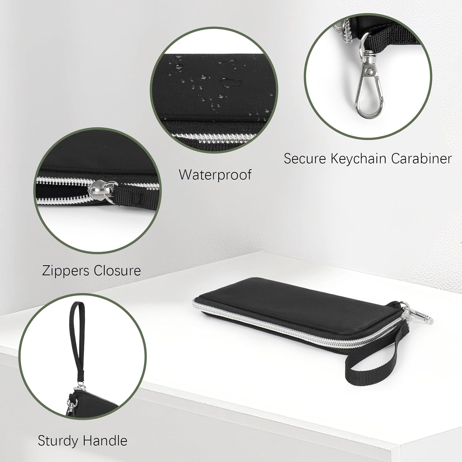 Double Glasses Case, Soft Eyeglass Case with Clip & Zipper, Ultra Light Dual Sunglasses Pouch for Women Men