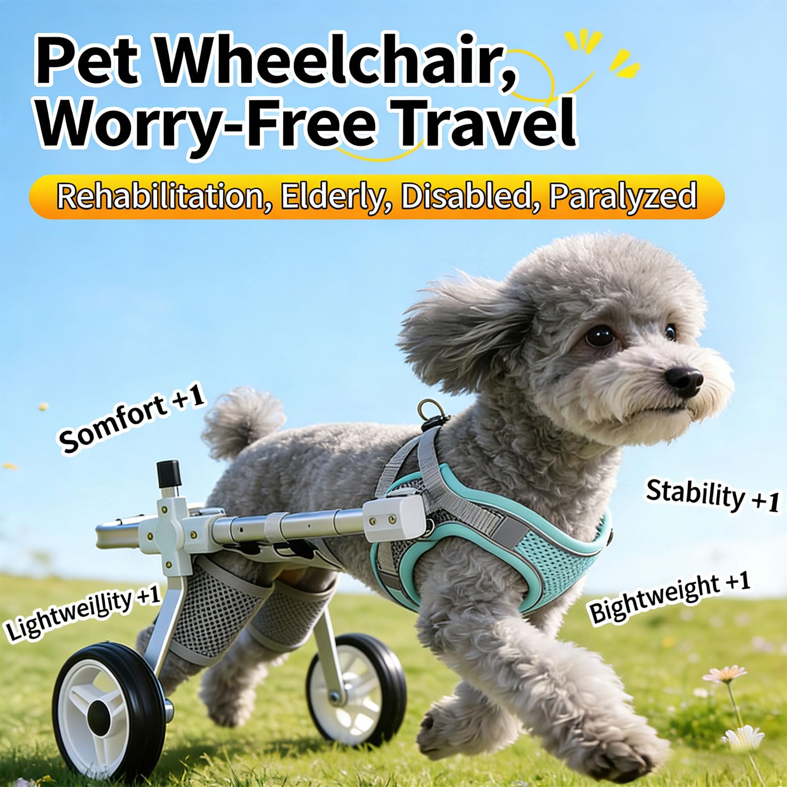 Ayudante de aleación de metal para animales, ayuda a las patas traseras, bueno para actividades en interiores y exteriores, ayuda portátil para la movilidad de mascotas
