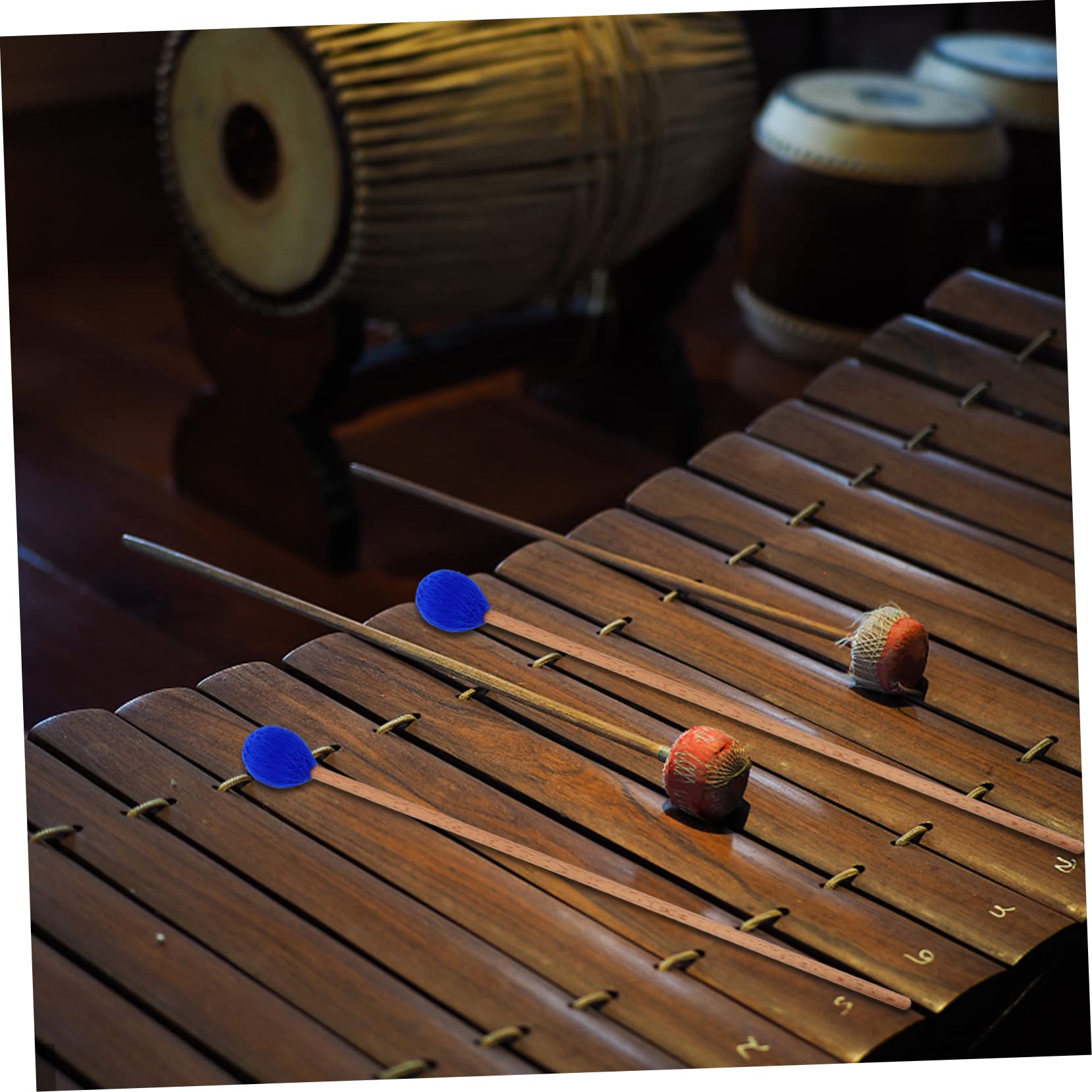 TOYANDONA 3paia Bacchette Per Marimba Acero Con Teste Filato Strumento Percussione Per Musicisti e Studenti Per Xilofono e Strumenti Percussione Design Ergonomico e Resistente