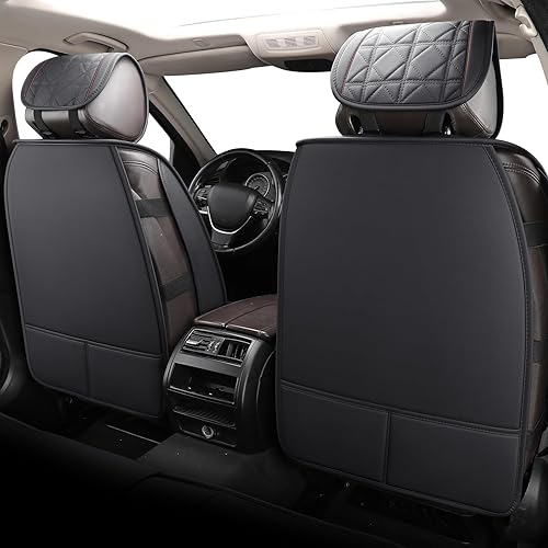Miniatura 3 de YIERTAI Fundas de asiento de automóvil, impermeables, de piel sintética, ajuste universal para la mayoría de automóviles, sedanes, SUV, camiones,