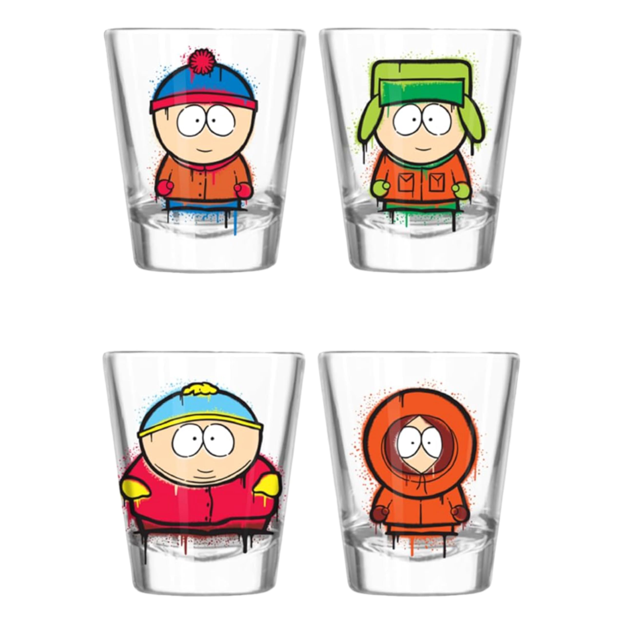 Silver Buffalo South Park Eric Cartman, 4 Pack Mini Glass Set, 1.5oz