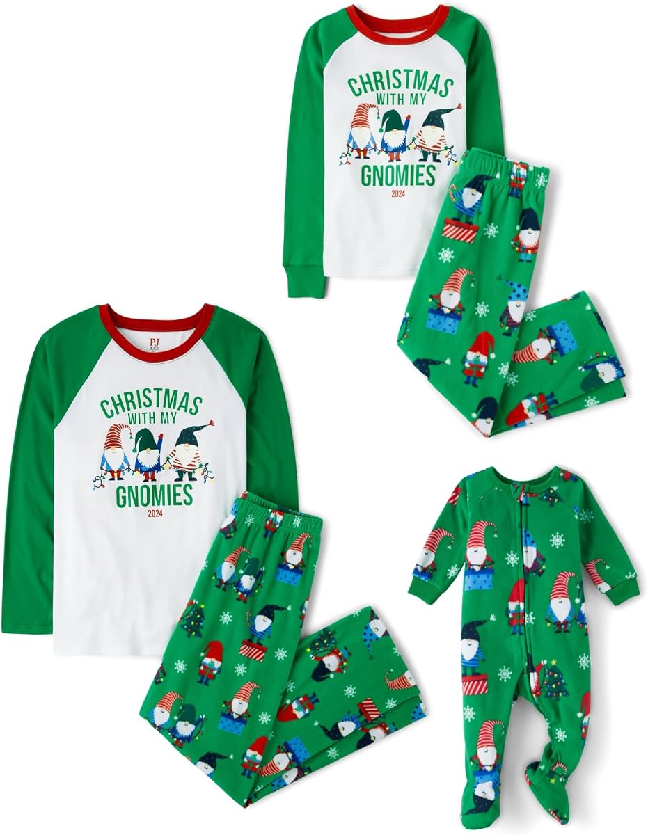 Family Matching Holiday Long Sleeve Pajama Sets, Fleece