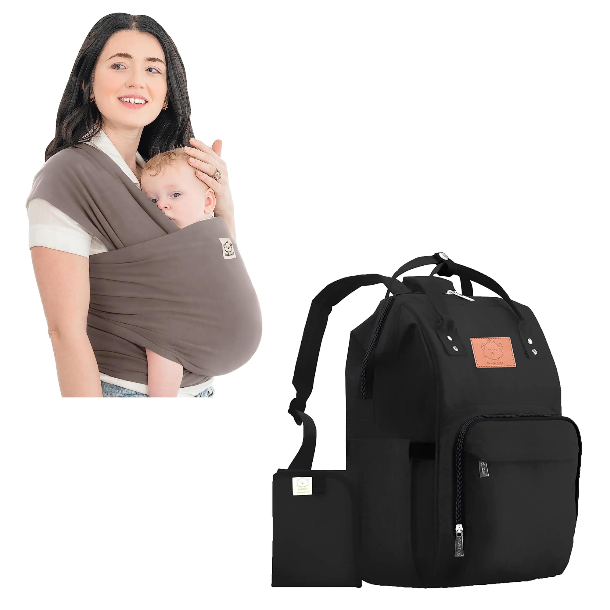 baby travel carrier backpack KeaBabies Wrap and Diaper Bag - All in 1 Original Breathable Baby Sling, Lightweight,Hands Free Baby Carrier Sling NOK-USD Color:Mocha | Mocha Straps this carrier is thoughtfully Disney Stitch and Angel