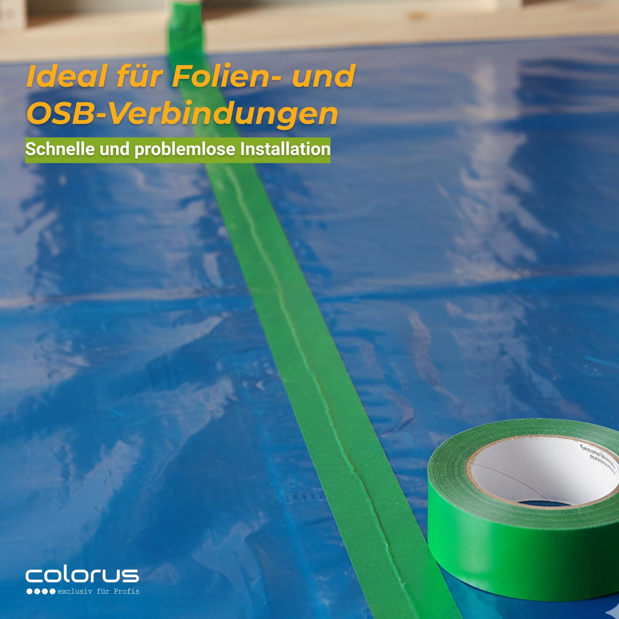Colorus Dampfsperrklebeband 50 mm x 25 m 4 Rollen Folienklebeband