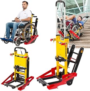 Aluminum Alloy Electric Crawler Stair Climber Trolley, Foldable Stair Wheelchair Trolley, Auxiliary Tools for Going Up and Down Stairs/Max Load 352 lb/Card Slot Width Adjustable