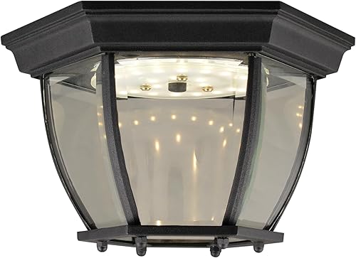 Design House 578518 Canterbury II - Lámpara de techo LED integrada para exteriores e interiores con cristal transparente para porche, entrada,