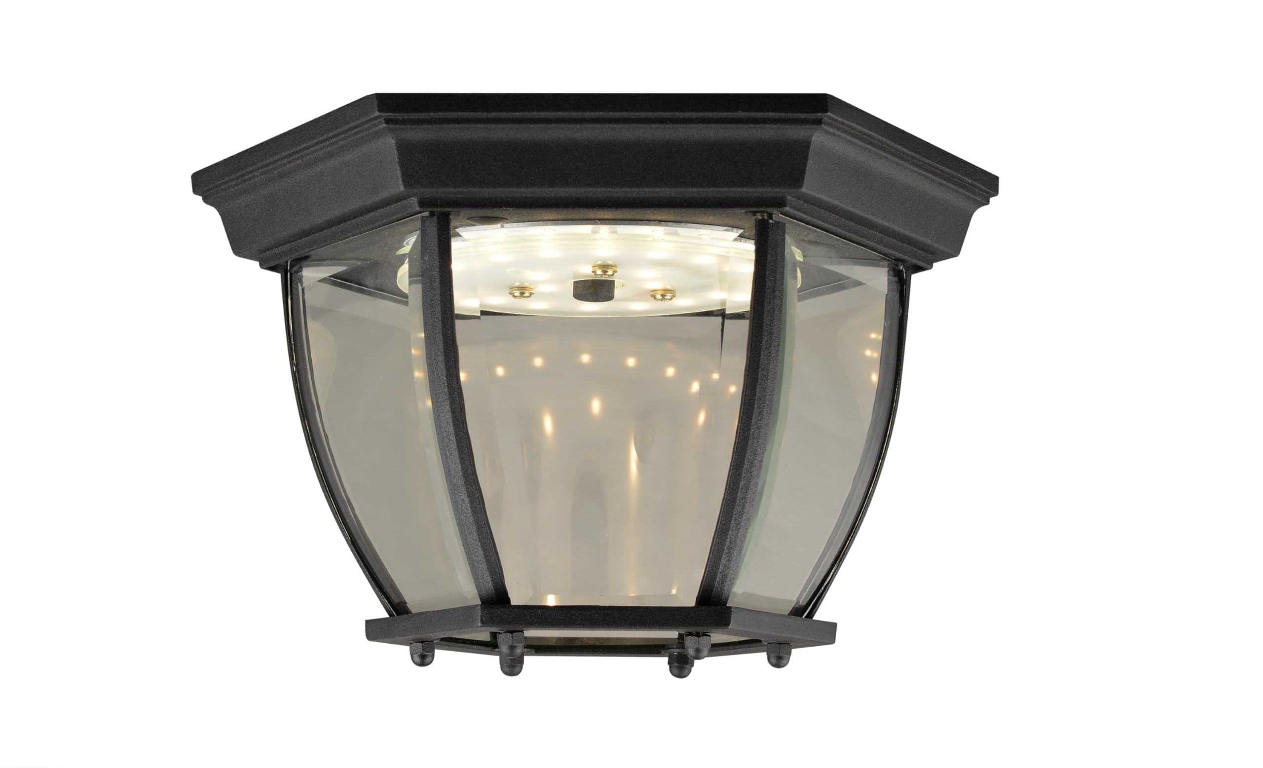 Design House 578518 Canterbury II Integrated LED Outdoor/Indoor Ceiling Light with Clear Glass in Black