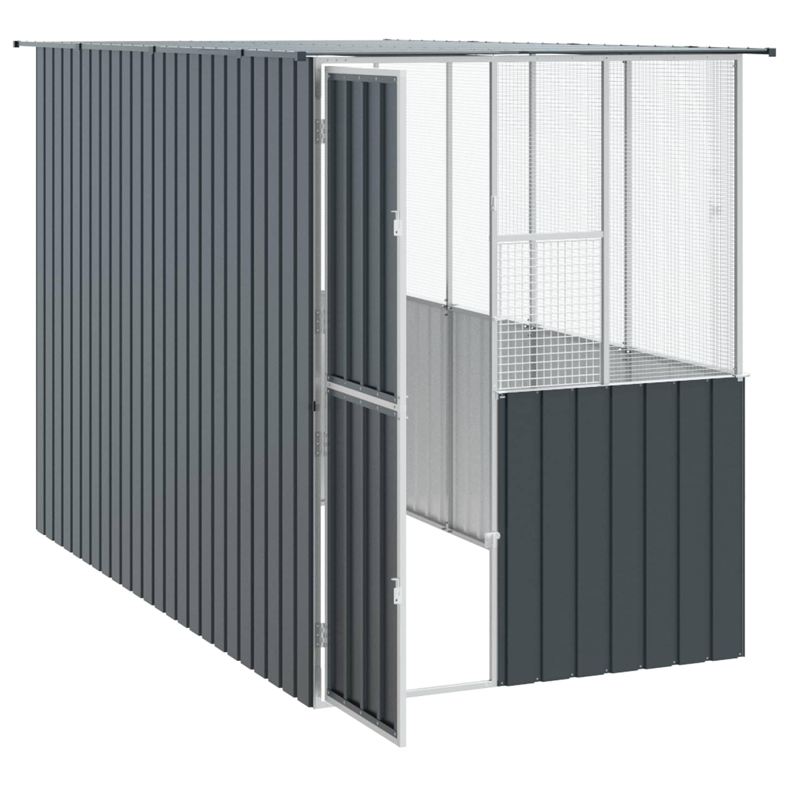 Generisch Vogelkäfig Anthrazit 165 x 318 x 200 cm Verzinkter Stahl,Tier- & Haustierbedarf,Haustierbedarf,Vogelbedarf,Vogelkäfige & -ständer-3325169