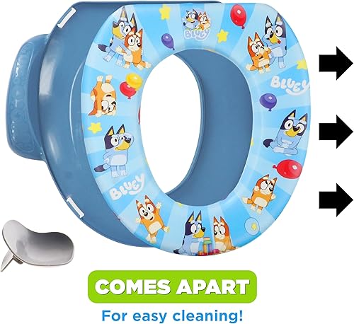 Miniatura 5 de Bluey Soft - Asiento de inodoro para entrenamiento de orinal, cojín suave, entrenamiento para ir al baño, seguro, fácil de limpiar