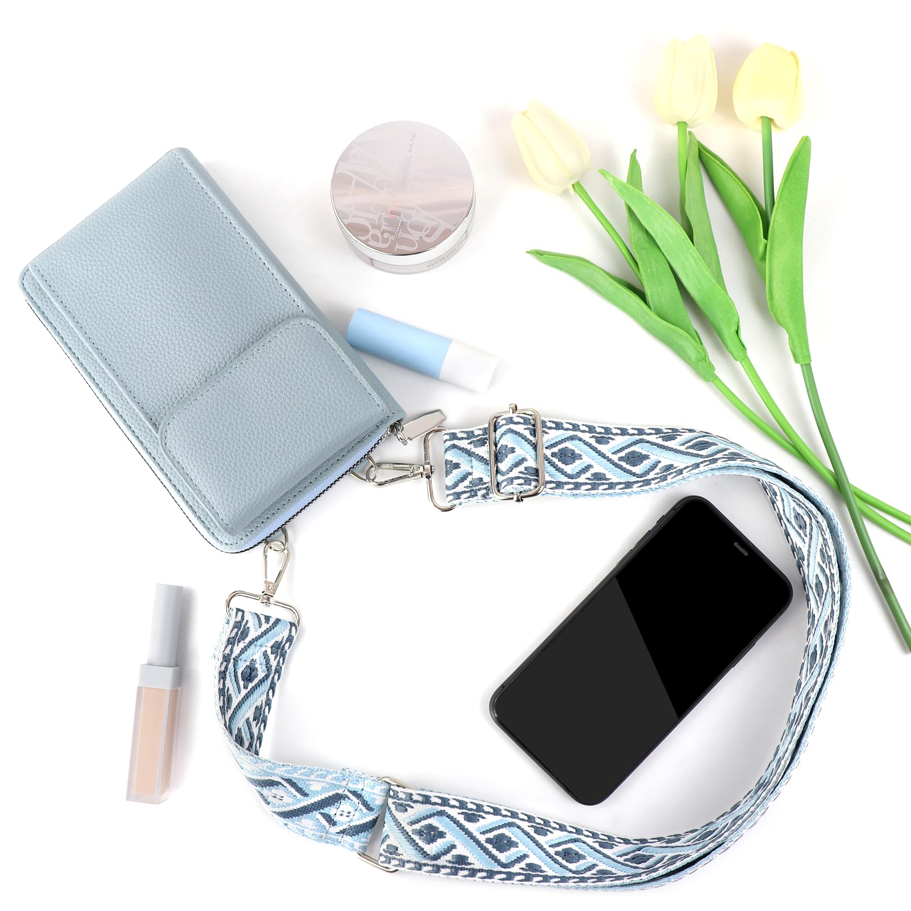 Klein Handytasche zum Umhängen, PU Leder Kleine Umhängetasche Damen, Handy Tasche zum Umhängen verstellbarer Riemen unter, Handy Schultertasche ür Handy unter 7 Zoll