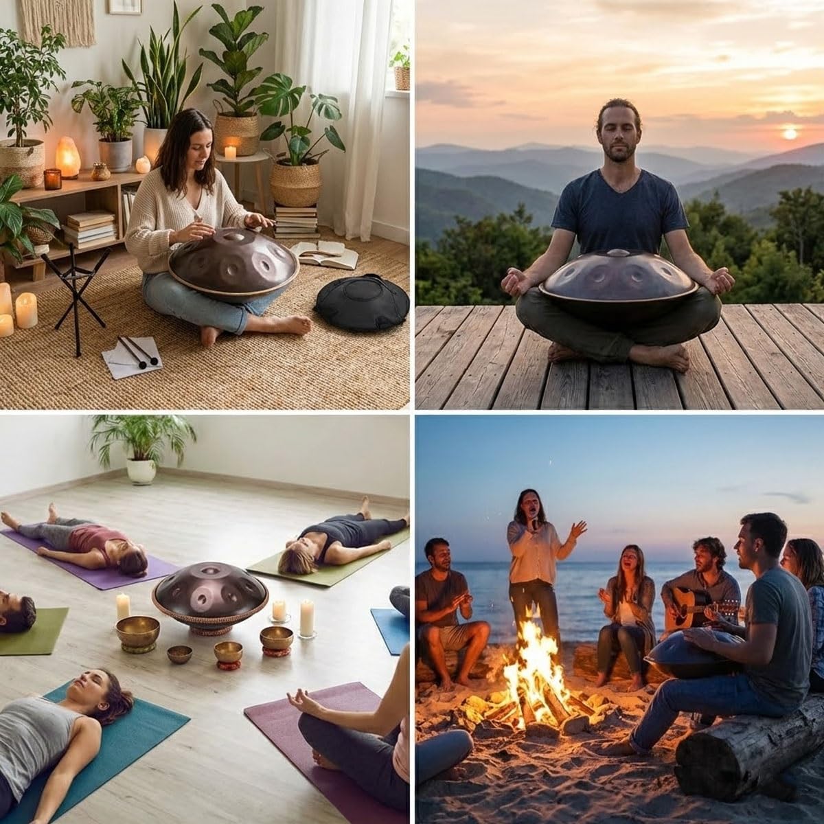 Hand Pan Drum 440hz/432hz Adults, Steel Handpan Drum for Beginners 18/22 inch d Minor Kurd 9/10/12 Notes - Hand Drum Set, Hand Pan, Handpan Instrument(Silver,432HZ/18inch/9Note)