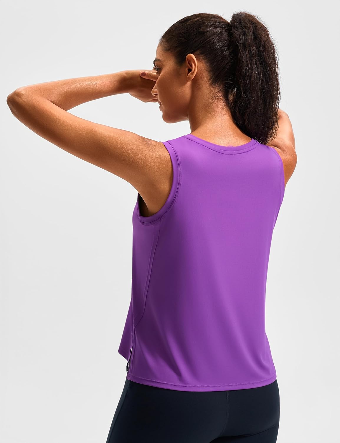 JOYSPELS Ice Silk Crop Workout Tank Tops for Women Cool-Dry Sleeveless Loose Fit Yoga Shirts - Image 5