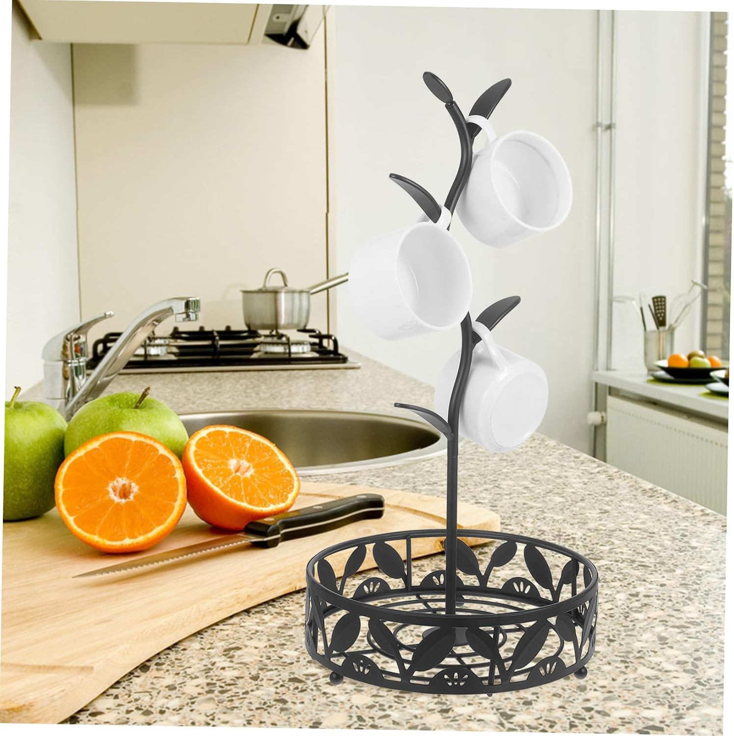 Metal Mug Rack Holder Countertop Hanging Stand Cup Holder Cup Organizer Tree Home Accessory
