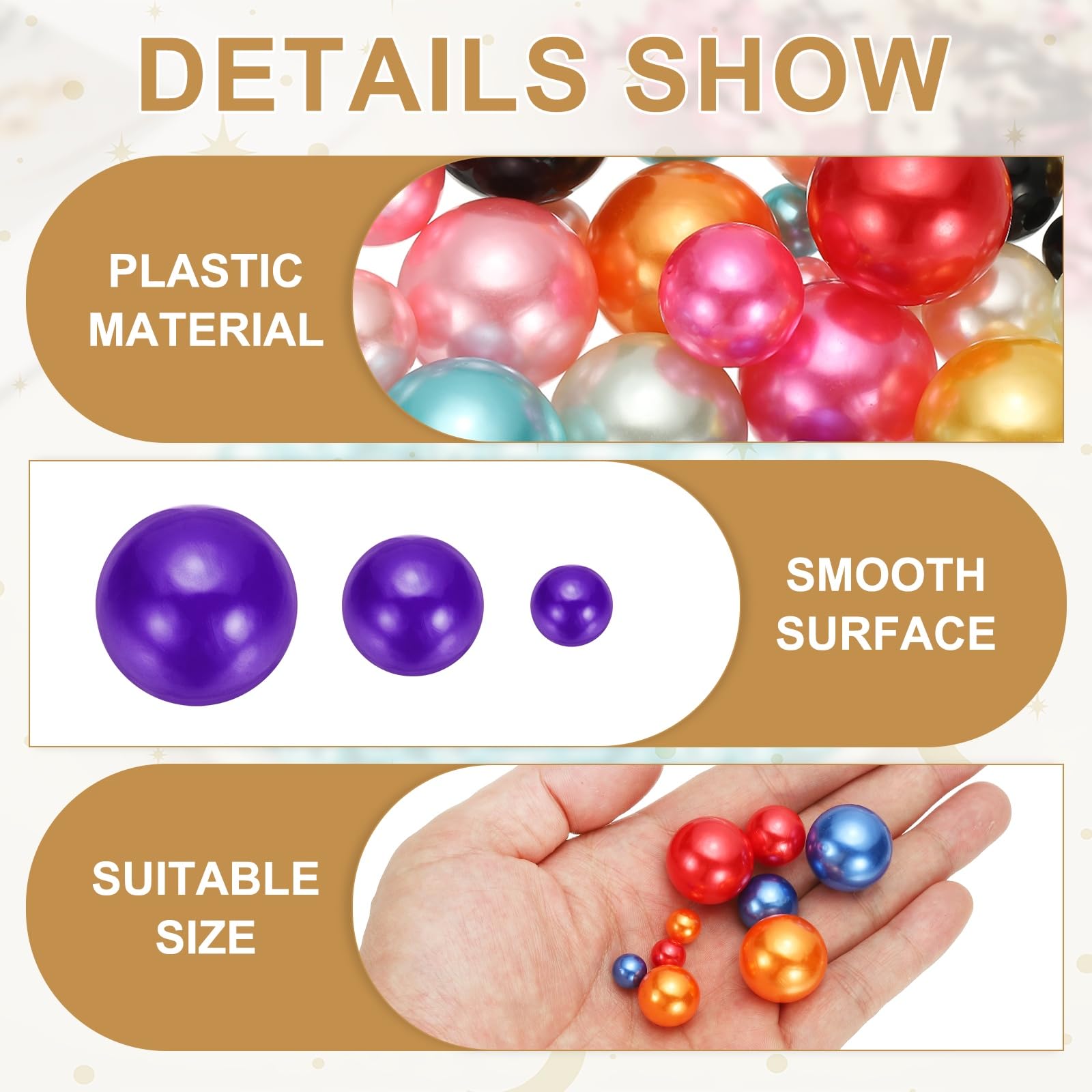 PATIKIL 8/14/20 mm Faux Pearls Beads - Image 3