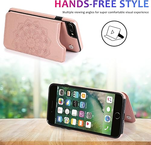 Miniatura 5 de Asuwish Compatible con iPhone 7plus 8plus 78 Plus con funda y protector de pantalla de vidrio templado, ranura para tarjeta celular, soporte para