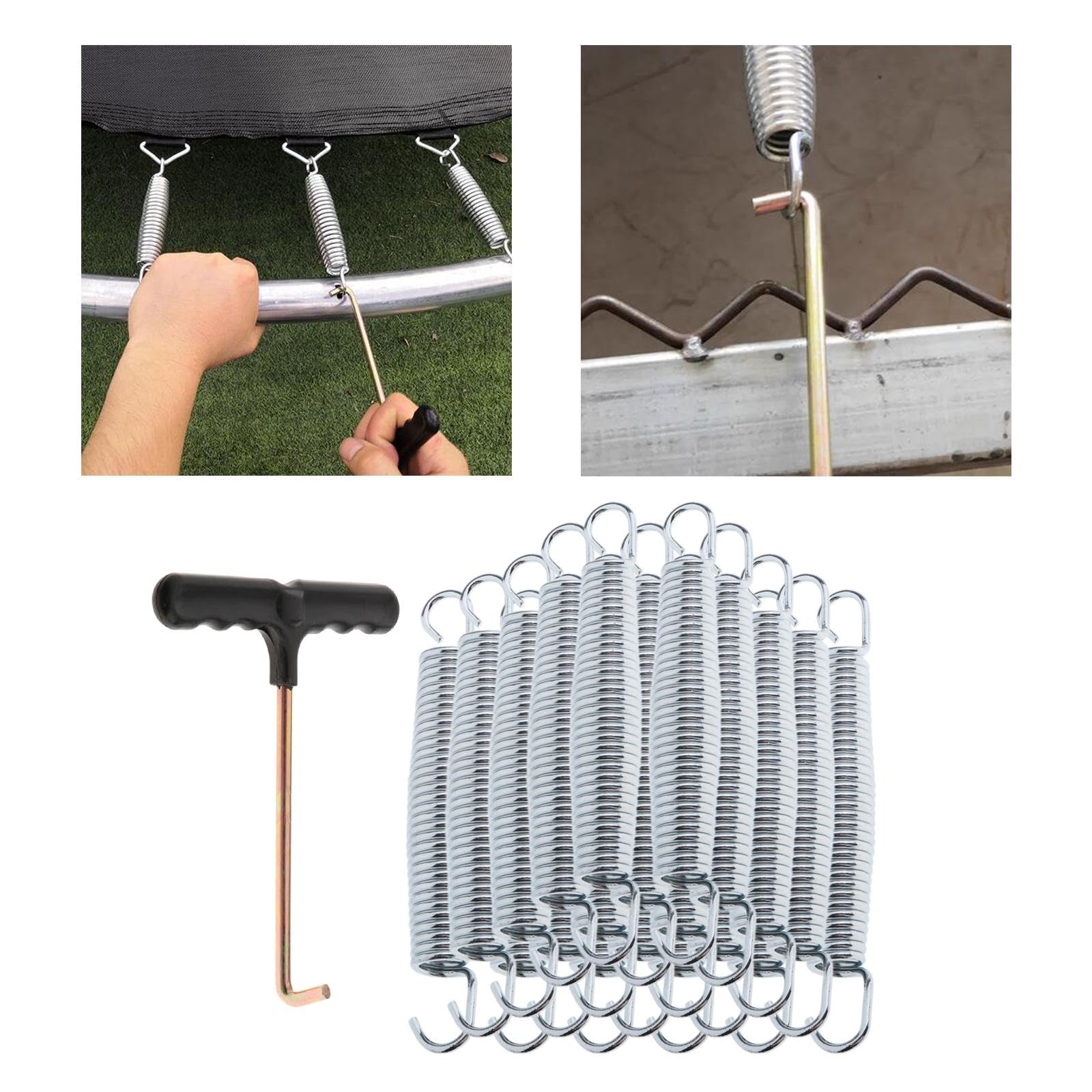 20 Stück Trampolinfedern, Trampolinteile, Wetterbeständige Ersatzteile, Universelles Trampolinzubehör mit Haken, 14.7 cm