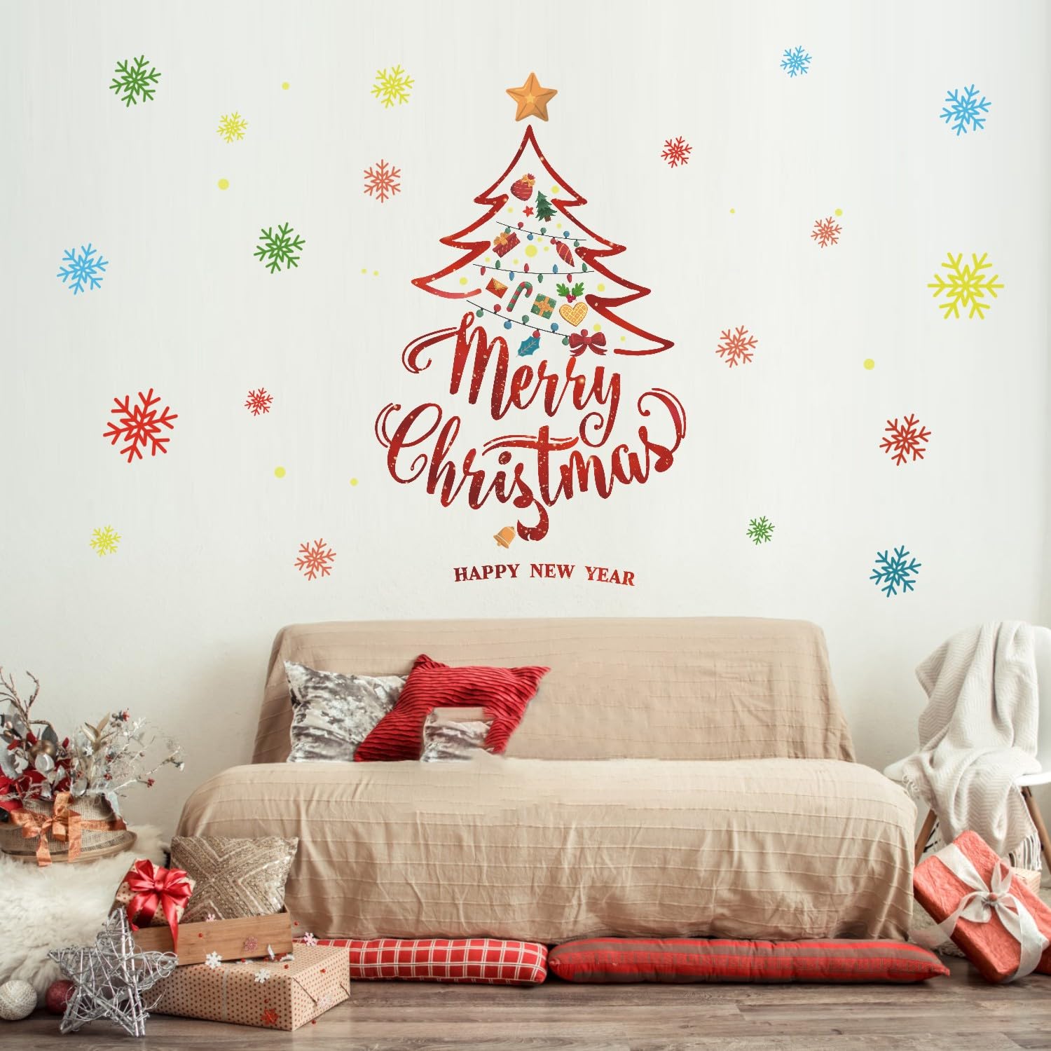 Weihnachtsdekoration – Abnehmbare Festliche Aufkleber Für