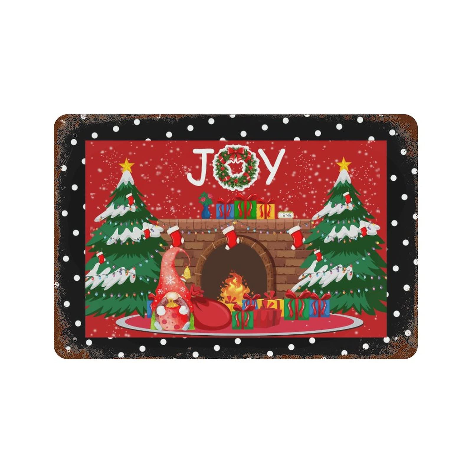 Plaque en métal gnomes de Noël idée cadeau décoration murale originale maison et fêtes