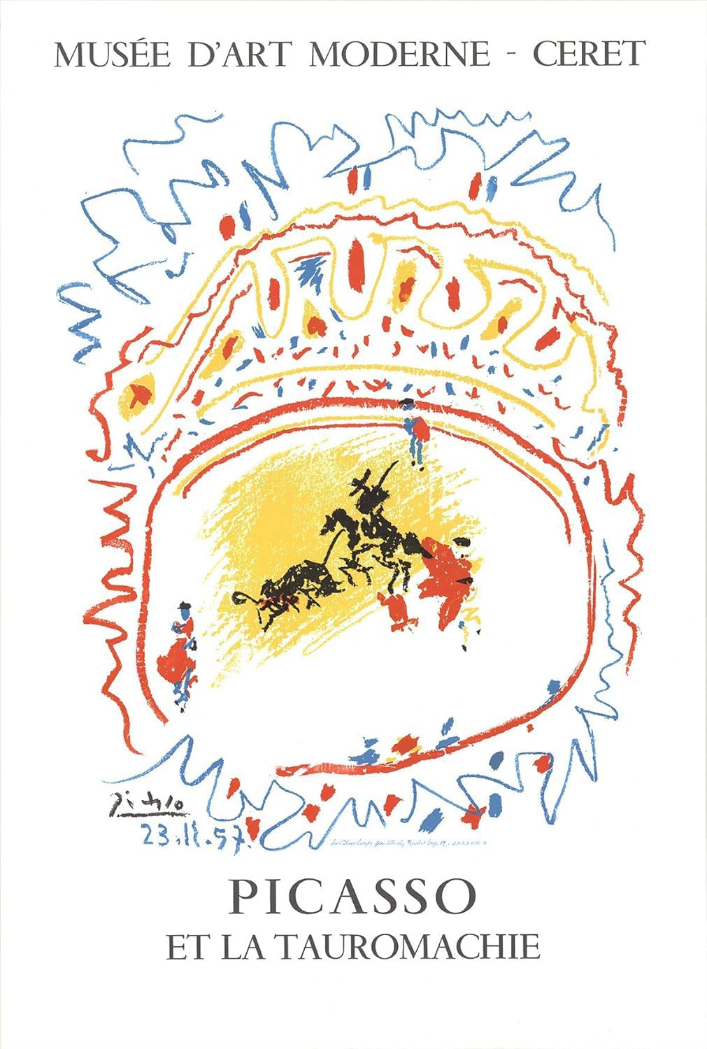 Tauromachie by Pablo Picasso Canvas Poster Minimalist 40x65cm Frameless
