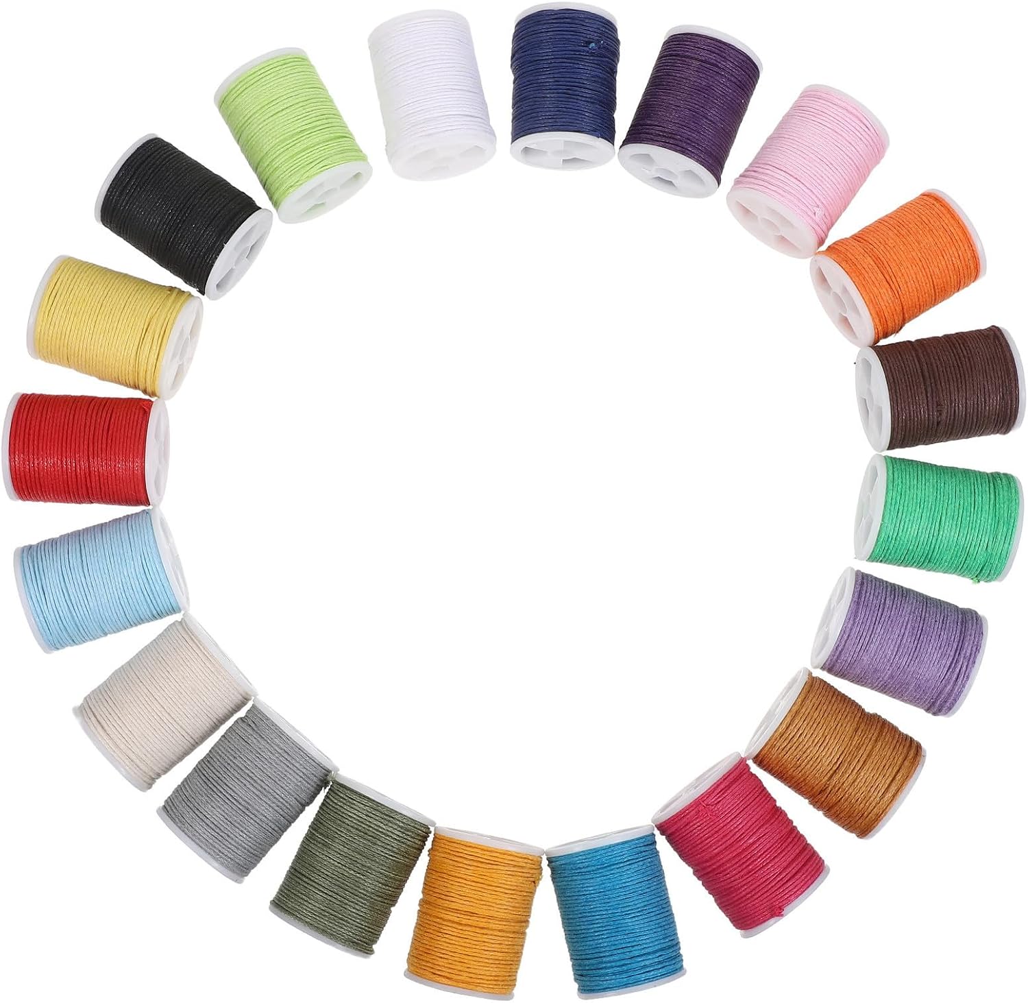 20 Rolls Waxed Polyester Cord for Beading Projects