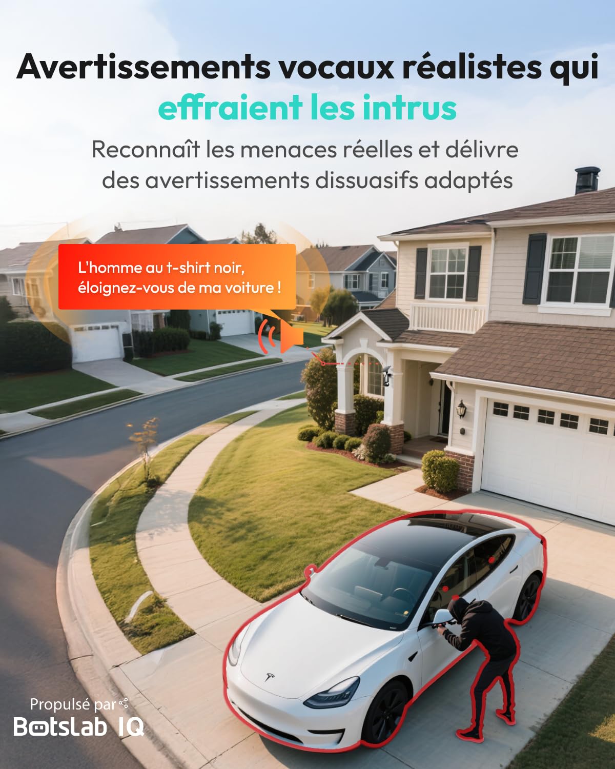 BOTSLAB 4K 8MP Camera Surveillance Exterieure sans Fil, 4 Cam-Kit
