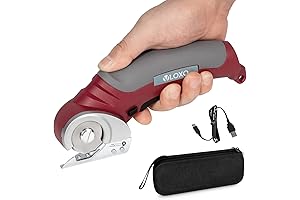 VLOXO Cordless Electric Scissors, Rechargeable Powerful Fabric Cutter for Carpet Leather Cutting
