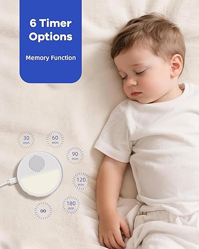 Miniatura 6 de Máquina de sonido de ruido blanco enchufable de pared, máquina de sonido para bebés con inspiración de puesta de sol para alimentación nocturna,