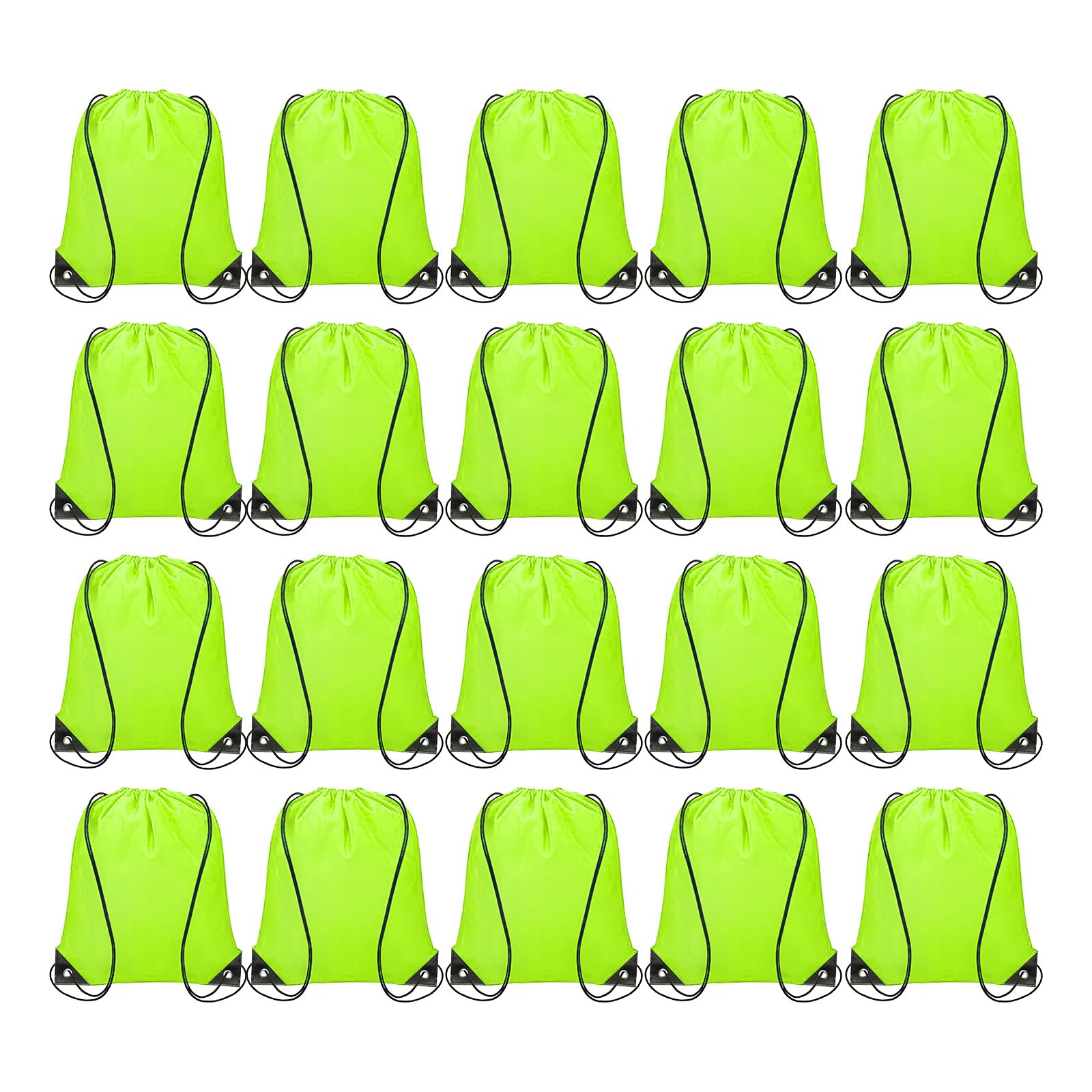 Muiltvoe 20pcs Drawstring Bags Draw String Backpack Bulk Polyester Sport Draw String Bag Gym Sack Cinch Tote String Backpack for Gym Party Sport Trip Swimming Beach, Orange