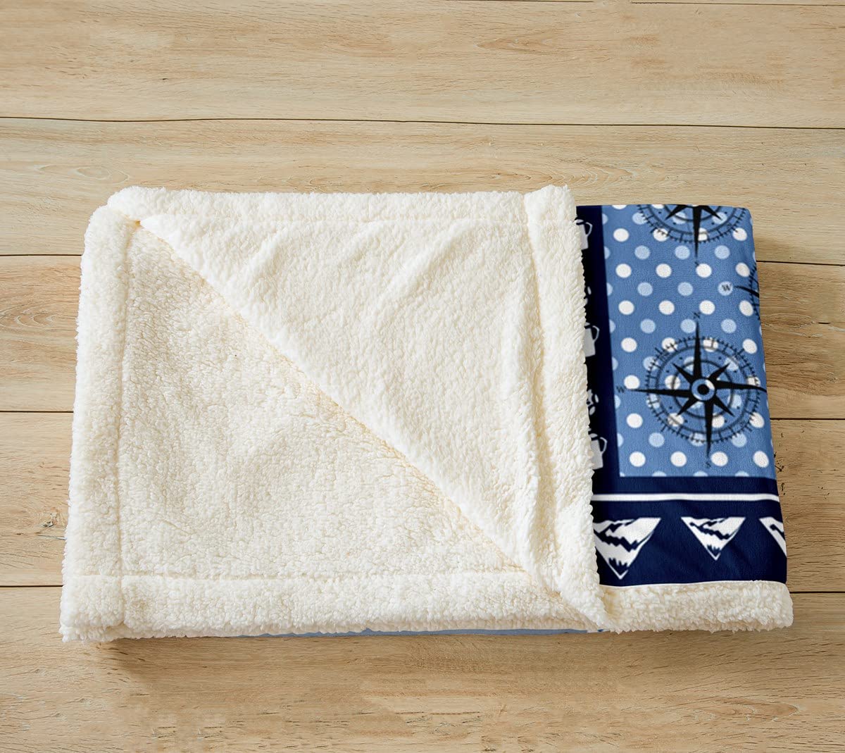 Coperta in pile per camper grande coperta da campeggio per bambini camper campeggio blu Sherpa coperta traspirante cervo orso pesca e caccia calda coperta sfocata camera regina 200 x 220 cm