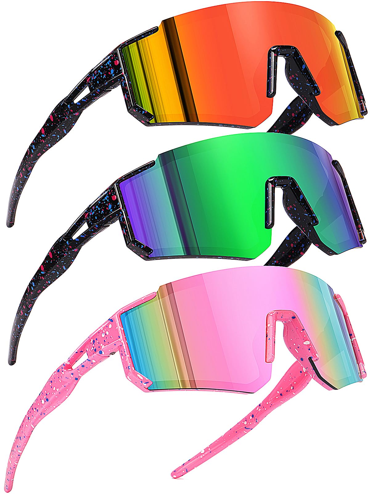 SEKKAF Młodzieżowe okulary baseballowe dziecięce sportowe okulary przeciwsłoneczne dla chłopców dziewcząt softball okulary rowerowe ochrona UV400